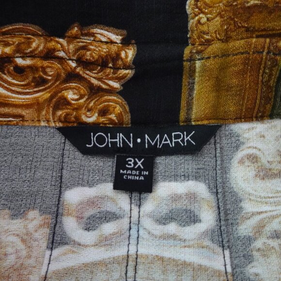 John Mark Picture Art Museum Print Tunic Top Women's Plus Size 3X Wire Collar - Picture 7 of 11